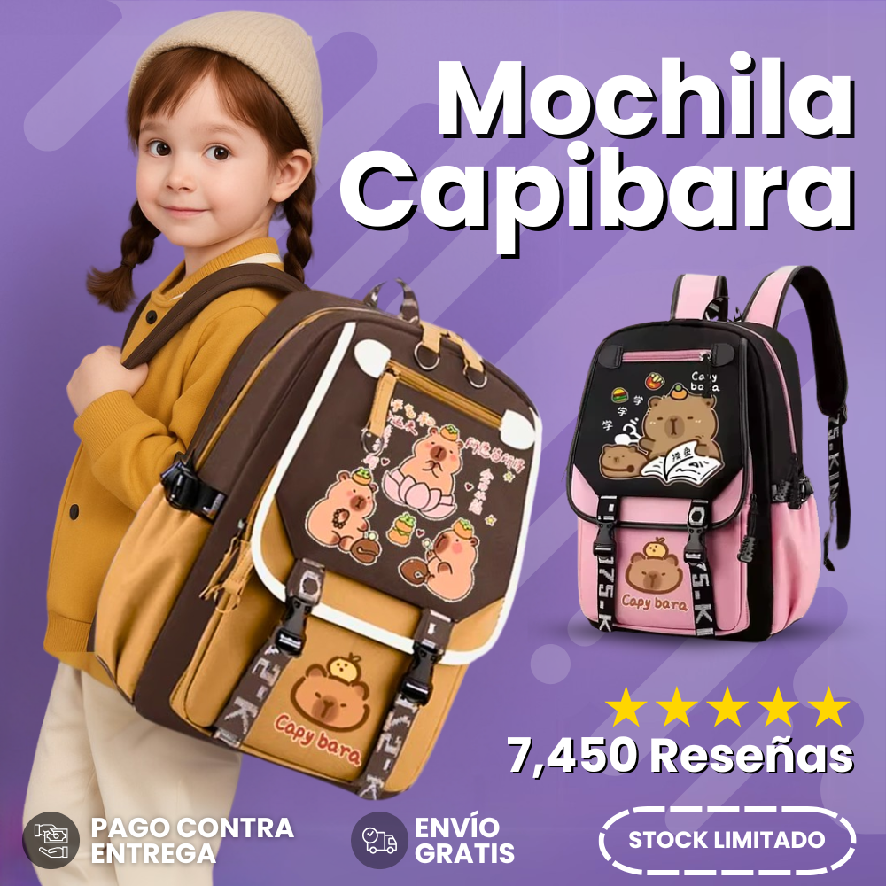 CapyPack | Mochila Infantil De Capibara - 50% De Descuento + Envío Gratis