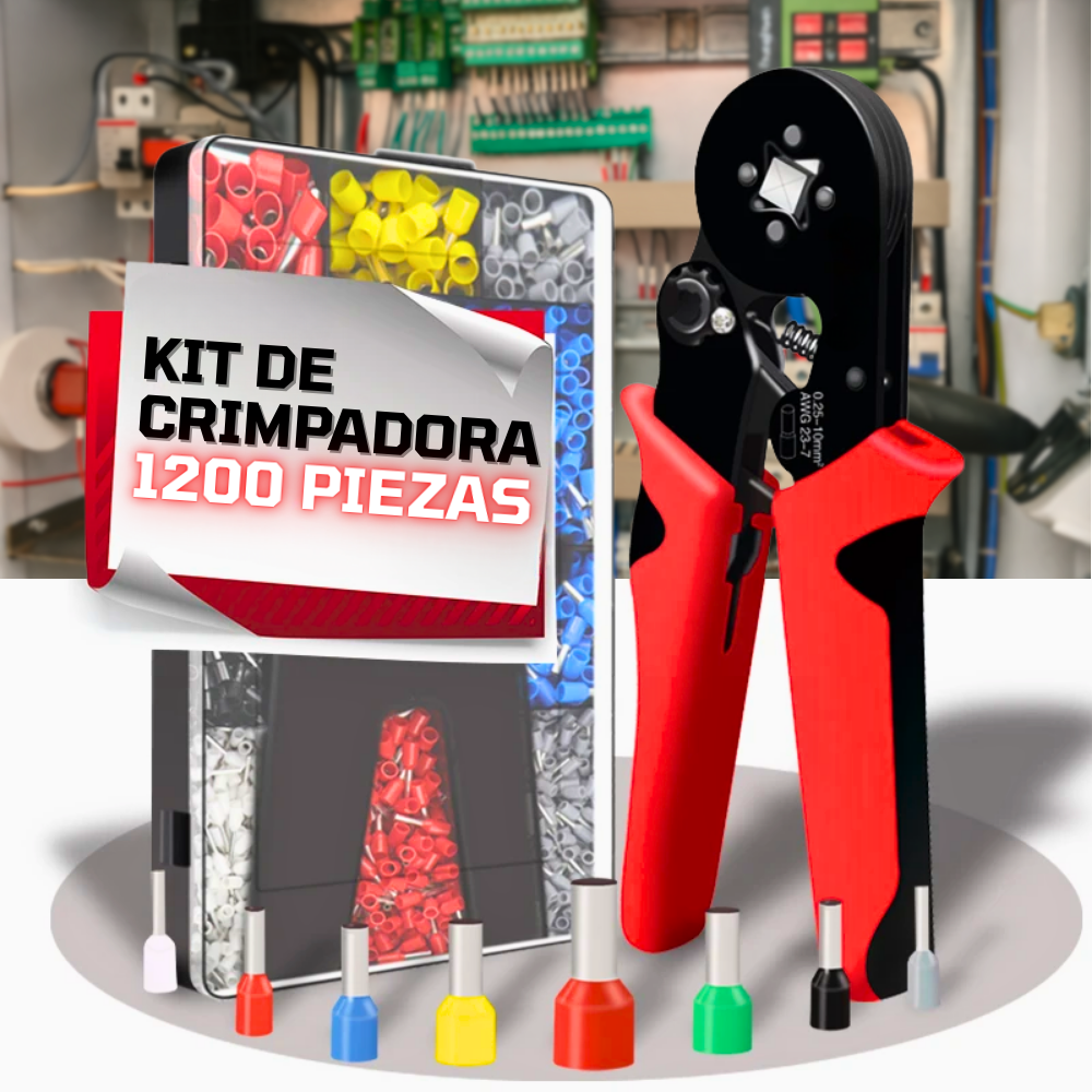 CrimpKit 1200 | Kit Crimpadora De Terminales Eléctricos 1200 Piezas + Envío Gratis