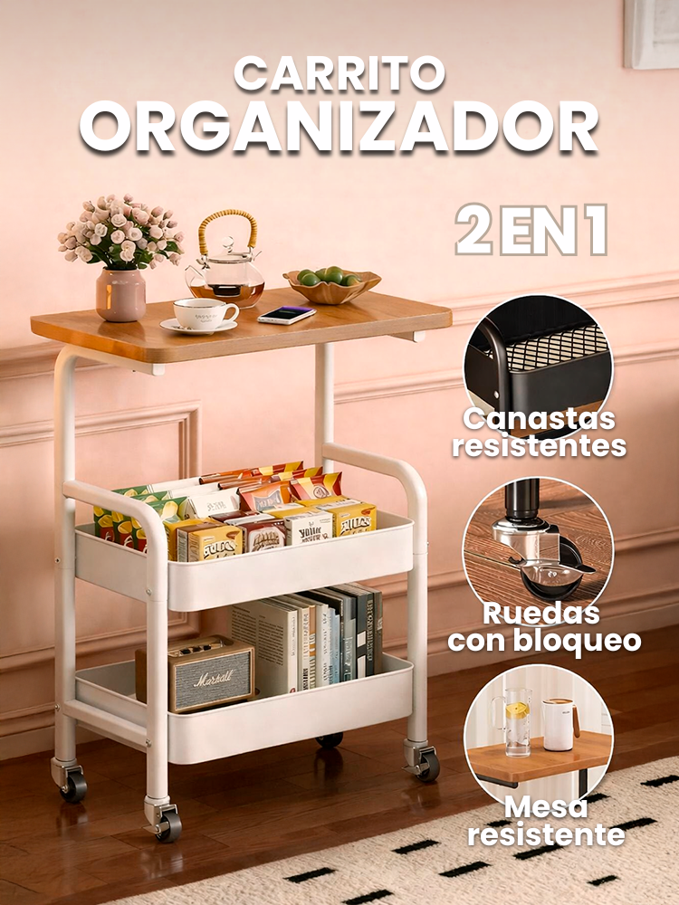 ¡Organiza con elegancia! | Carrito organizador premium con diseño elegante