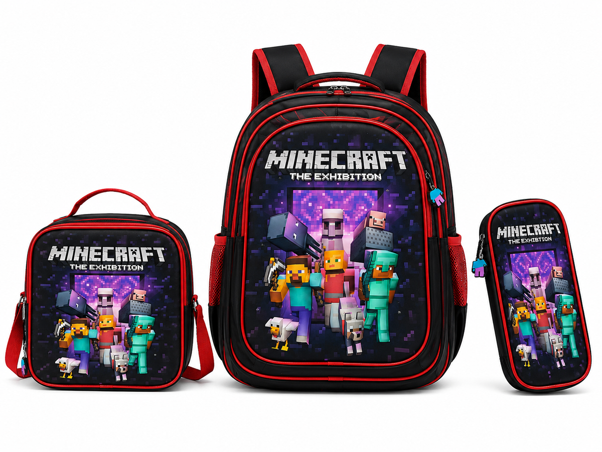 SET 3 EN 1 BOLSO CON LUZ LED + LONCHERA + CARTUCHERA | 50% DE DESCUENTO + ENVÍO GRATIS