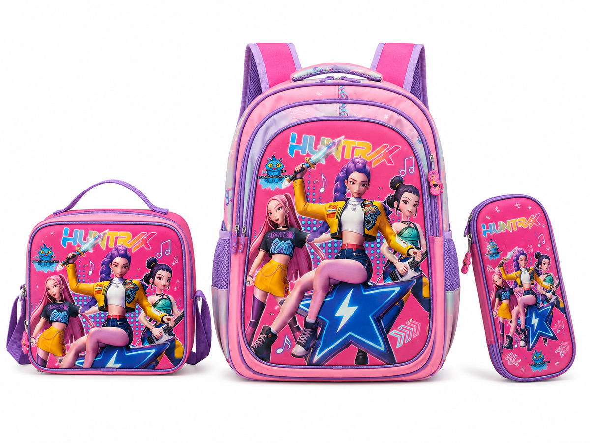 SET 3 EN 1 BOLSO CON LUZ LED + LONCHERA + CARTUCHERA | 50% DE DESCUENTO + ENVÍO GRATIS
