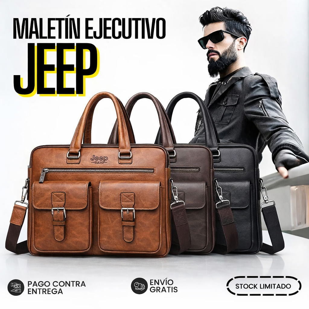 Maletín Ejecutivo Jeep De Lujo Vintage| 50% De Descuento + Envío Gratis