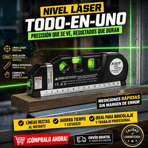 NIVEL MULIFUNCIONAL DE BURBUJA CON LASER