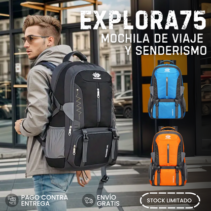 EXPLORA75 | MOCHILA DE VIAJE Y SENDERISMO 75 LITROS - ENVÍO GRATIS