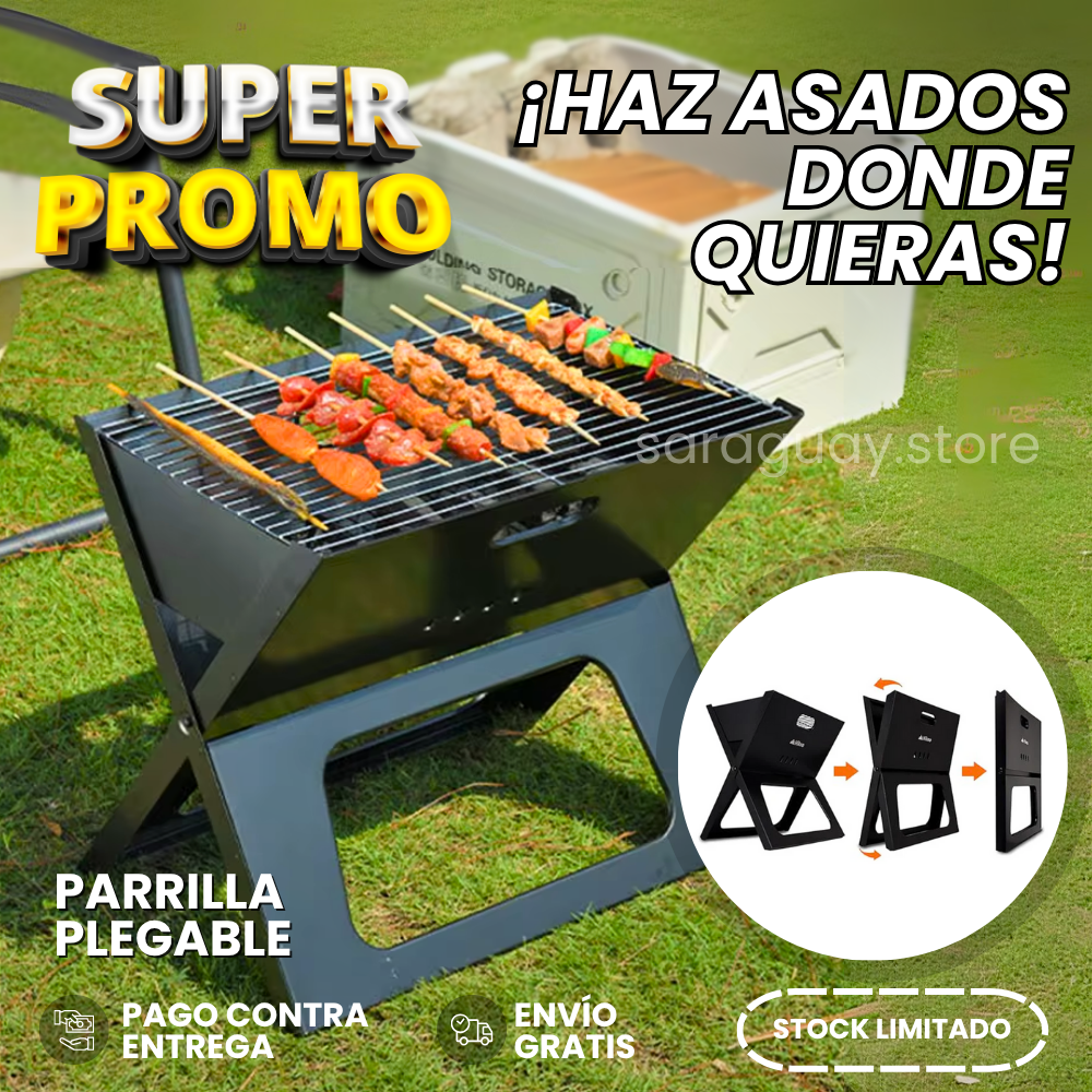 BRASAPACK | PARRILLA PLEGABLE PORTÁTIL - 50% DE DESCUENTO + ENVÍO GRATIS