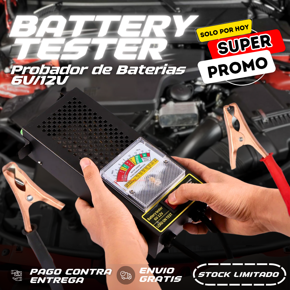 Battery Tester® | Probador de Baterías 6V/12V - 50% De Descuento + Envío Gratis