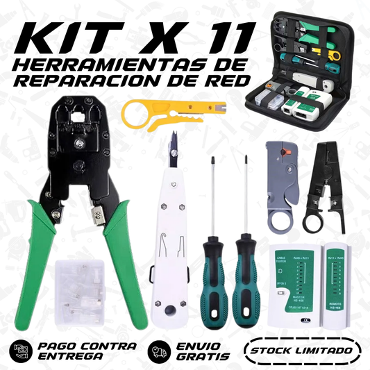 NetPro 11 en 1 | Kit de Herramientas de Reparación de Red - 50% De Descuento