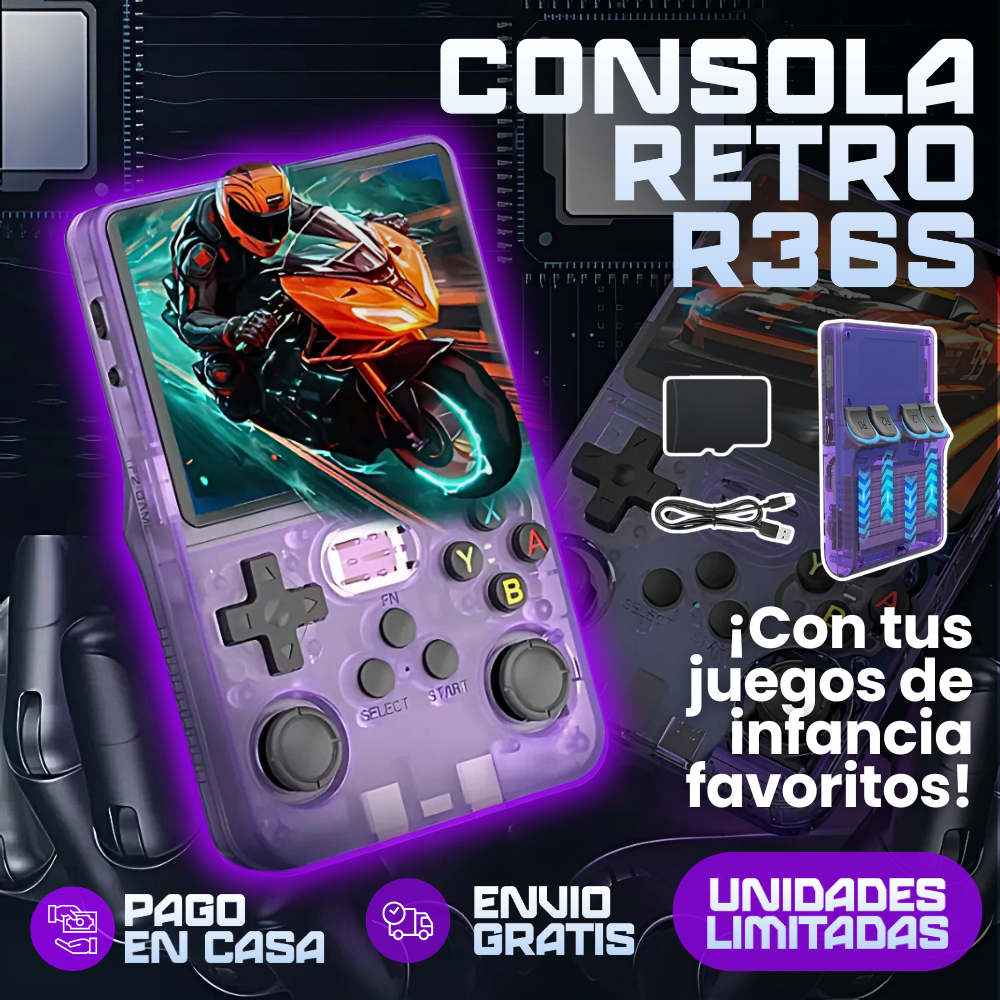 CONSOLA RETRO DE VIDEOJUEGOS R36S | 50% DE DESCUENTO + ENVÍO GRATIS