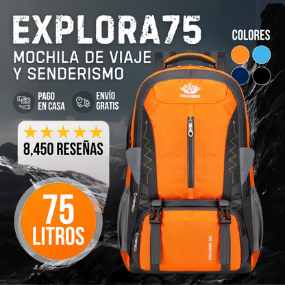 EXPLORA75 | MOCHILA DE VIAJE Y SENDERISMO 75 LITROS - ENVÍO GRATIS
