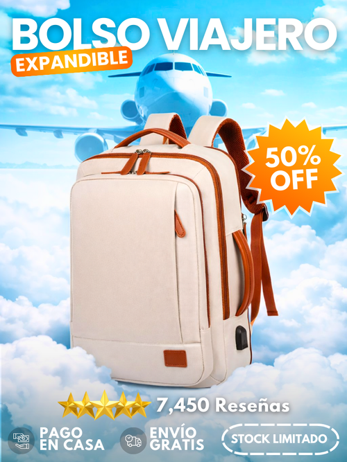 ¡No te quedes sin espacio cuando viajas! | Mochila Viajera Expansible
