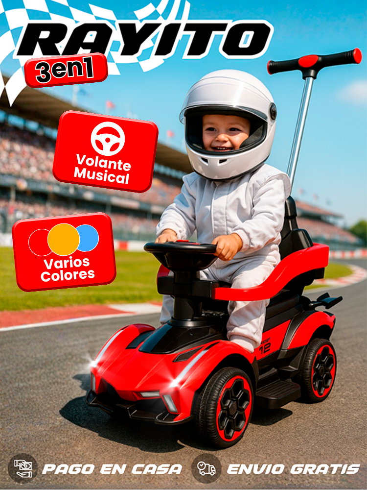 Rayito 3 en 1 - Carro Correpasillos Deportivo - 50% De Descuento + Envío Gratis