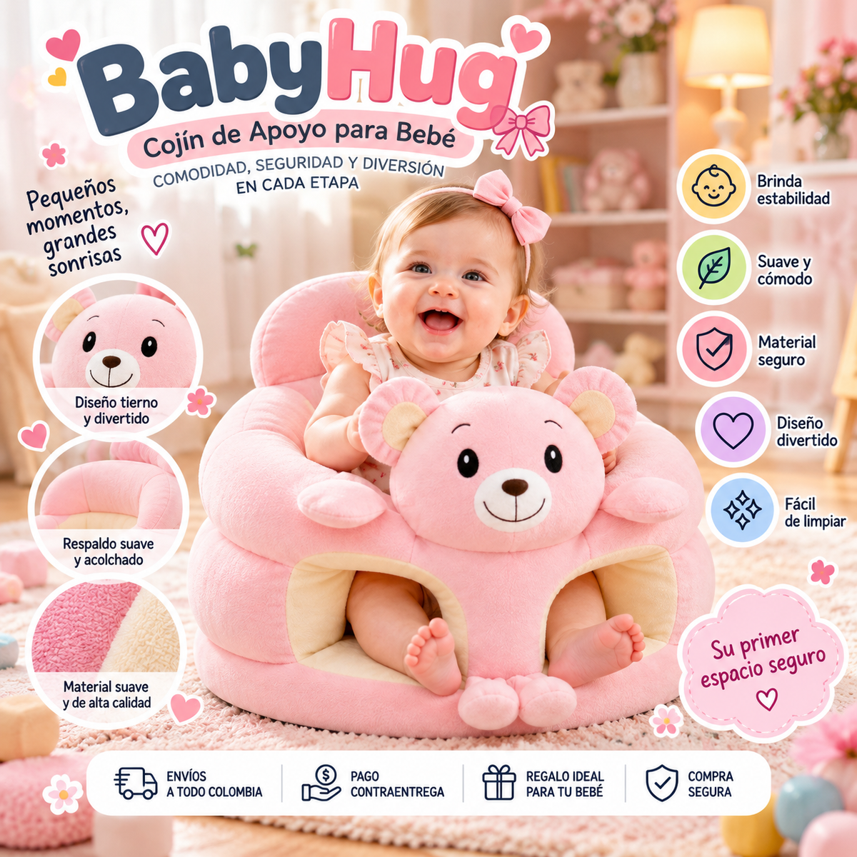 BabyHug | Cojín de Apoyo para Bebé + Envío Gratis